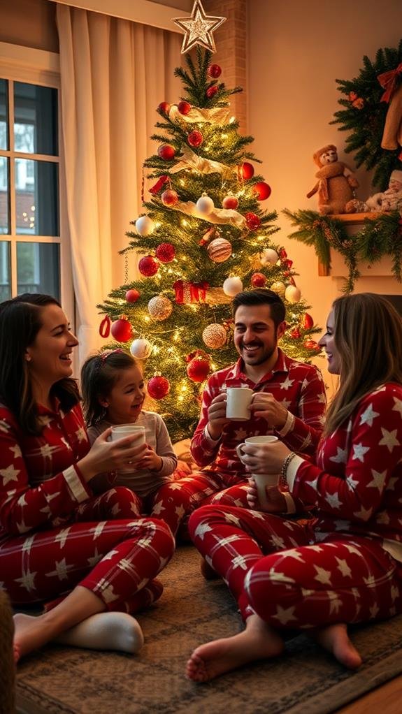 coordinated festive sleepwear sets