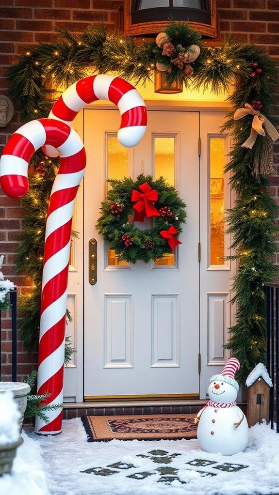 festive candy cane decor