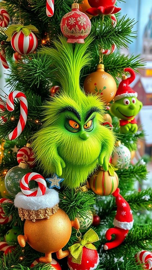 festive grinch themed decorations