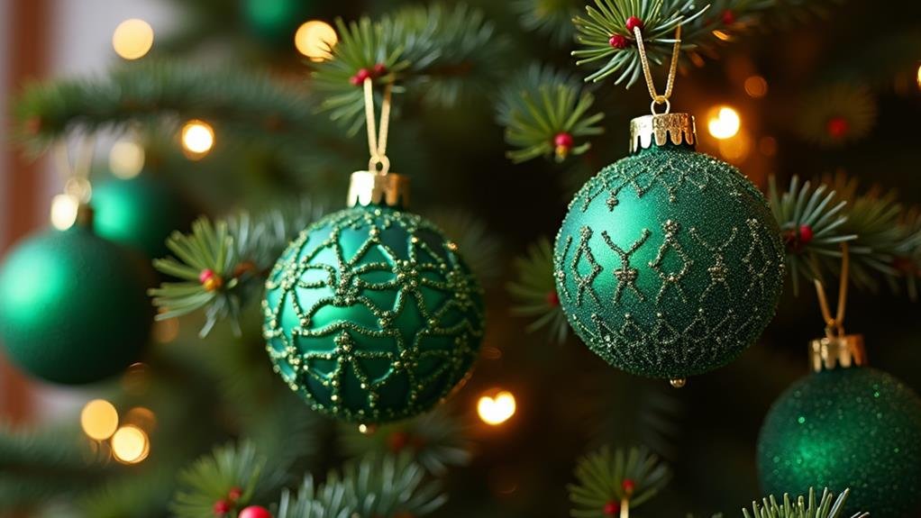 green christmas tree decorations