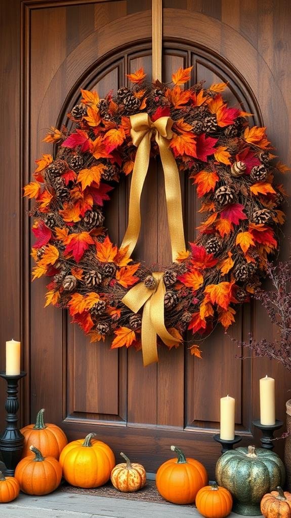 seasonal entryway wreath decor