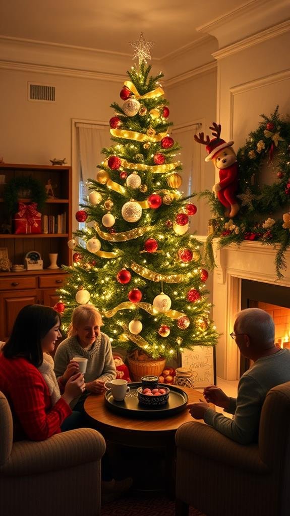 traditional holiday tree arrangement
