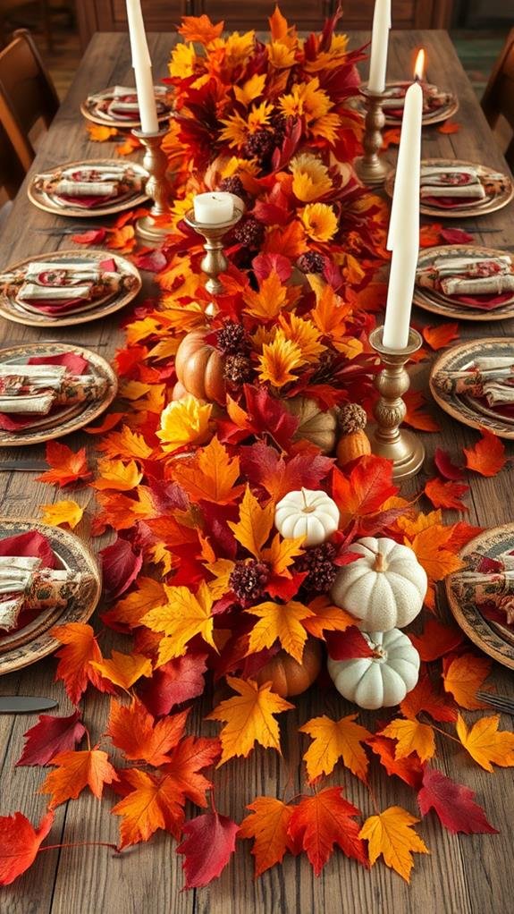 vibrant autumn leaf accents